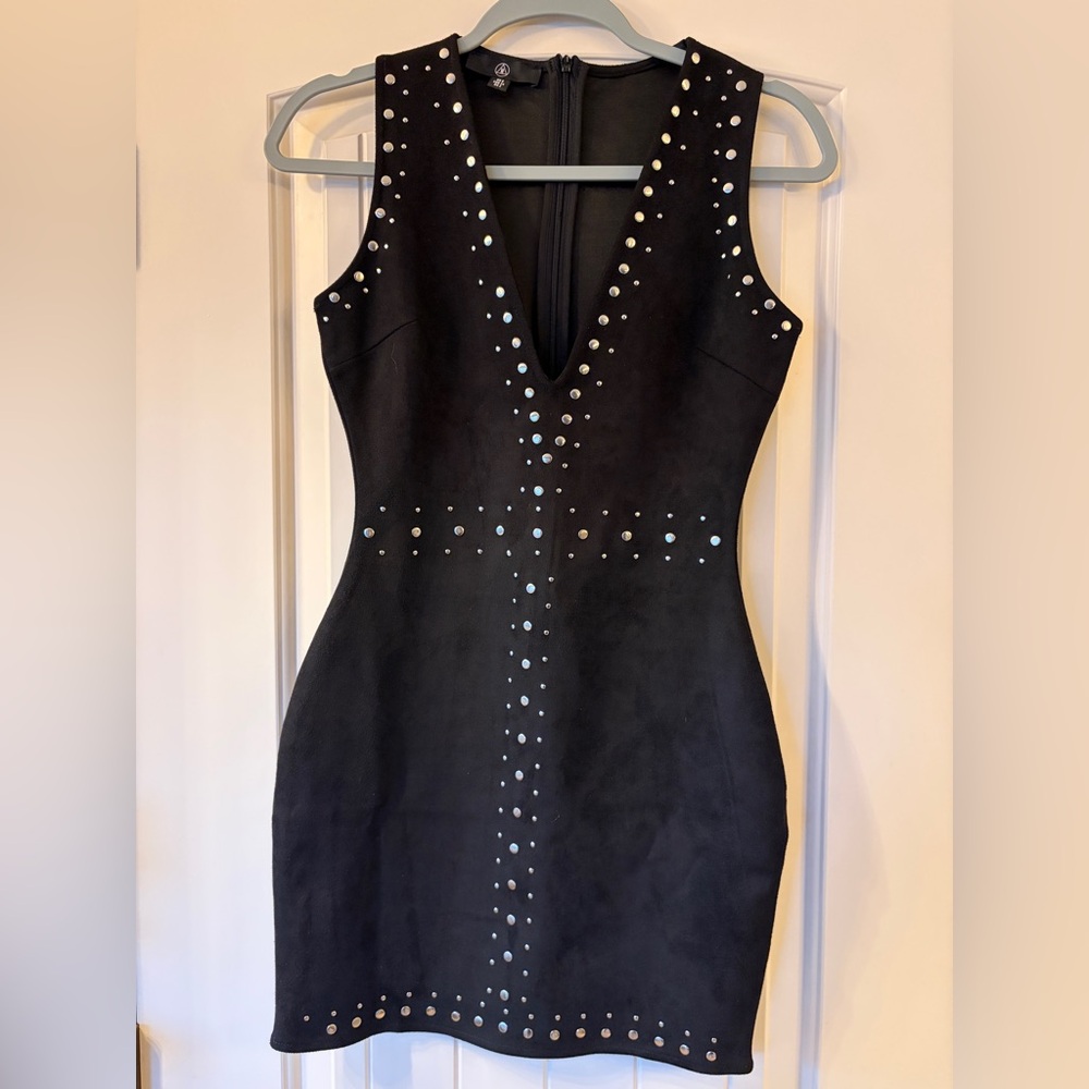 Missguided Black Studded Mini Dress